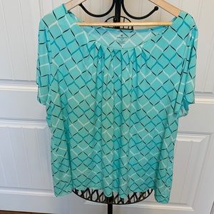 Worthington Blouse in seafoam green mix Sz 2X Preowned
